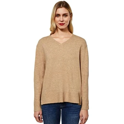 Abbildung von Street One MIT V Ausschnitt Strickpullover, Damen, Größe: 36, Beige