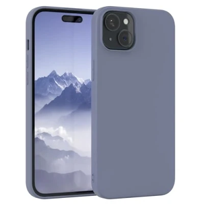 Abbildung von EAZY Case Silikonhülle für iPhone 15 Plus Hülle Silikon Blau weich stoßfeste Handyhülle Schutzhülle mit Kameraschutz Dünn Premium Schutz Cover TPU Phone Bumper in Eisblau