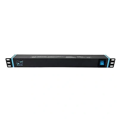 Abbildung von Infitronic INSV1002A 19 Zoll PDU Steckdosenleiste Stromverteiler Rackleuchte 8 Fach 1 HE mit 2 x USB Charging/Schalter