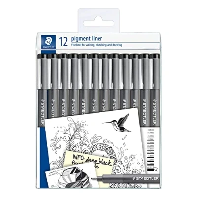 Abbildung von pigment liner fineliner etui 12 st zwart
