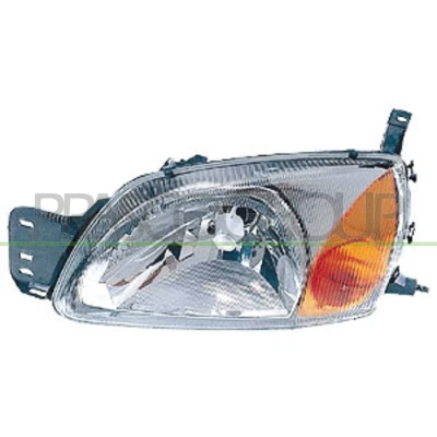 Abbildung von PRASCO FD0524804 Scheinwerfer links H4 gelb mit Blinklicht für Rechtsverkehr Elektromotor, Lampenträger Stellmotor LWR FORD: FIESTA 5