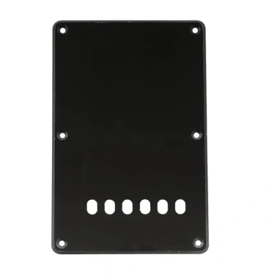 Abbildung von Musiclily 6 Löcher Tremoloabdeckung Backplate für China Made Squier, 1 lagig Schwarz