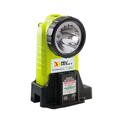 Abbildung von Peli 3765Z0: Wiederaufladbare LED Handlampe, Premium Taschenlampe, Winkelform, ATEX Zertifiziert für Zone 0, hohe Qualität Industrie, Handwerker, Feuerwehr, IPX4 wasserfest, 194 Lumen, Gelb