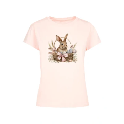Abbildung von F4NT4STIC Osterhasen KORB Dekor Tshirt print, Damen, Größe: 4XL, Pink