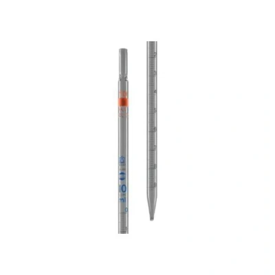 Abbildung von Brand BLAUBRAND Glas Messpipetten, Klass AS, Blau Graduierung, 5mL Kapazität, 0.10mL Teilung, Transparent (Klar), 360mm Länge, 12 Stück