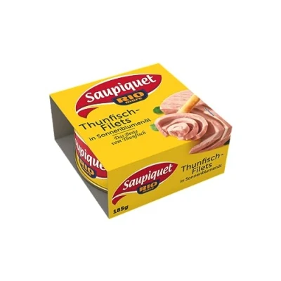 Abbildung von Saupiquet Rio Mare Thunfisch Filets in Sonnenblumenöl, Perfekt geeignet für ausgefallene Gerichte, 185g