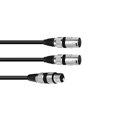 Abbildung von Omnitronic 30225206, XLR (3 pin), Weiblich, 2 x Männlich, 3 m, Schwarz