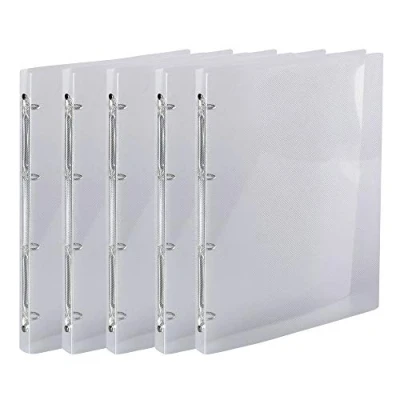 Abbildung von Exacompta 511944E 5er Pack Ringbuch Crystal DIN A4 aus flexiblem transluzentem Polypropylen 4 O Ring Mechanik Rücken 20mm kristall ideal für Schule und Büro Ringhefter Ringordner Ringbuchordner