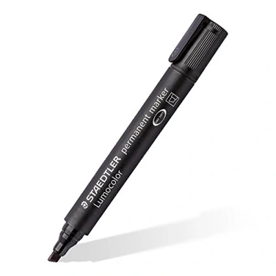 Abbildung von Staedtler 350 9 Marker Lumocolor, permanent, Keilspitze, schwarz, Einheitsgröße