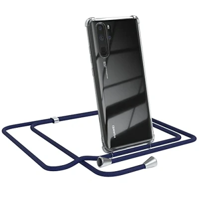 Abbildung von EAZY CASE Handykette kompatibel mit Huawei P30 Pro Handyhülle Umhängeband, Handykordel Schutzhülle, Silikonhülle, Hülle Band, Stylische Kette für Smartphone, Navy Blau