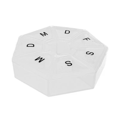 Abbildung von LifeMed Pillendose 7 Tage PILLENBOX mit Fächer aus Kunststoff 61 (Weiss), Tablettenbox Medikamentenbox Tablettendose Pillen Box Dose