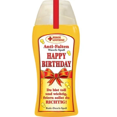 Abbildung von Spaß Duschbäder Duschgel Shampoo Anti Falten Happy Birthday Geschenk für Männer Frauen Geburtstagsgeschenk mit Zahlen zum runden Geburtstag