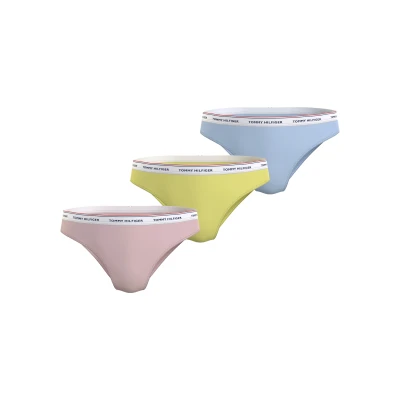 Abbildung von Tommy Hilfiger Premium Essentials 3 PACK Slip, Damen, Größe: Small, Whimsy pink/yellow tulip/blue