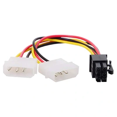 Abbildung von cablecc Dual 4Pin auf 6 Pin EPS 12V Grafikkarte Netzteil Adapter Konverterkabel
