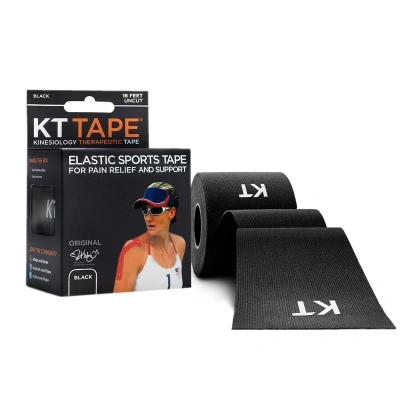 Abbildung von KT Tape Original Kinesiologie Tape, Baumwolle, ungeschnitten, Schwarz, 5 m