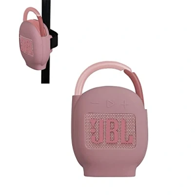 Abbildung von Hermitshell Silicone Sleeve is Suitable for JBL Clip 5 /JBL 4 Wasserfester, tragbarer Lautsprecher(Rosa)(Nur Silikonabdeckung)