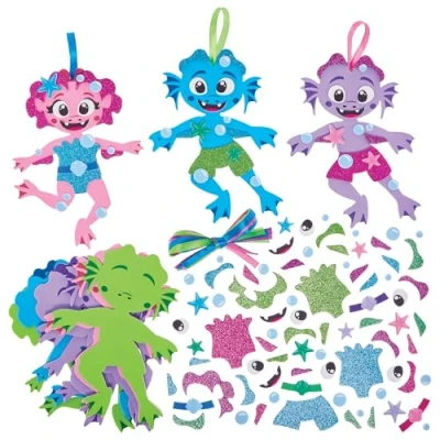 Abbildung von Baker Ross FN085 Seemonster Squad Mix &amp; Match Kits 8er Pack, Dekorationsbastelsets für Kinder