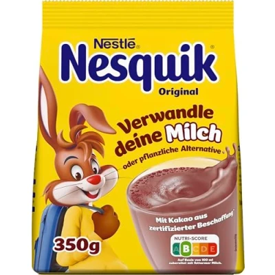 Abbildung von Nestlé NESQUIK, kakaohaltiges Getränkepulver zum Einrühren in Milch, 1er Pack (1 x 350g)