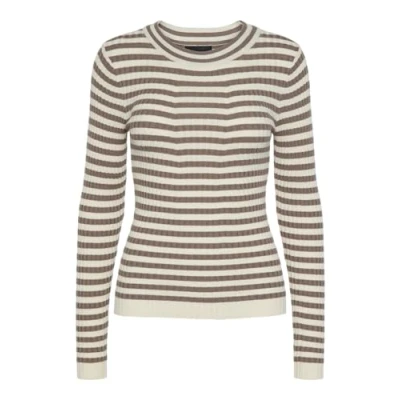 Abbildung von Pieces Pccrista LS O NECK NOOS BC Strickpullover, Damen, Größe: Large, Fossil