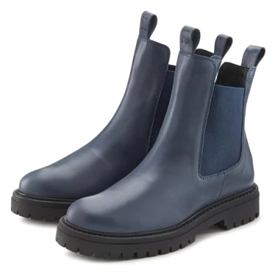 Abbildung von Elbsand Plateaustiefelette, Damen, Größe: 40, Marine Schuhe