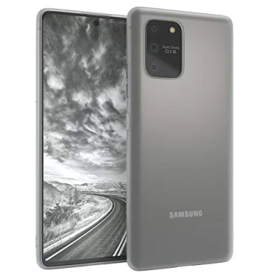 Abbildung von EAZY CASE Handyhülle Silikon mit Kameraschutz kompatibel Samsung Galaxy S10 Lite in Transparent Matt Ultra dünn, Slimcover, Silikonhülle, Hülle, Softcase, Backcover