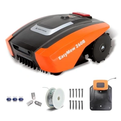 Abbildung von Yard FORCE Mähroboter EasyMow 260B bis zu 260 qm Selbstfahrender Rasenmähroboter, einfache Bedienung, Bluetooth und App Steuerung, 30% Steigung 20 V / 2,0 Ah Lithium Ionen Akku, M²