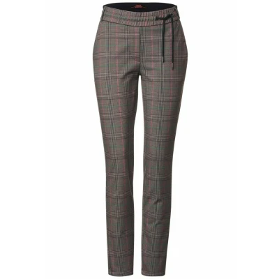 Abbildung von Cecil Karierte Casual Jogginghose, Damen, Größe: XXLx28, Braun