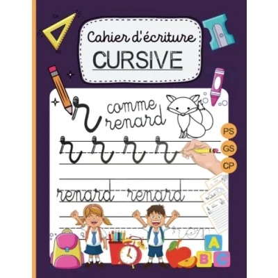 Abbildung von Cahier d&#039;écriture cursive: Ecrire en Majuscule et Minuscule l&#039;Alphabet avec Lettres Tracées de A à Z écriture PS GS CP coloriage