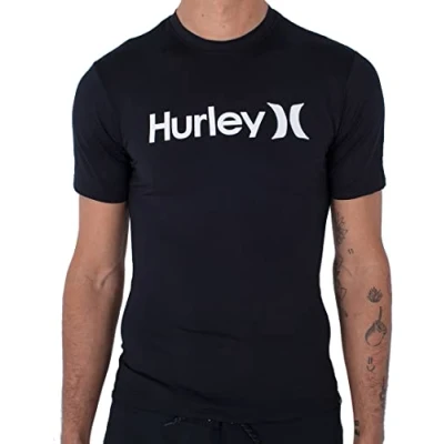 Abbildung von Hurley Herren OAO Quickdry Rashguard S/S ausschlagschutzhemd, schwarz, L