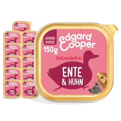 Abbildung von Edgard &amp; Cooper Nassfutter für Welpen, (Ente Huhn, 150g x 11), Getreidefrei, natürliche Zutaten und frisches Fleisch, voller essentieller Aminosäuren
