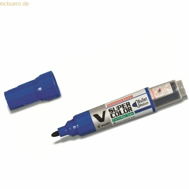 Abbildung von 10 x Pilot Multimarker V Super Colour 0,9 Rundspitze blau