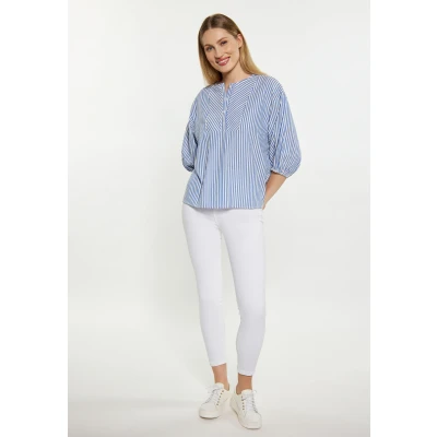 Abbildung von DREIMASTER Maritim Women&#039;s Blouse XS / Blau Off White 96% Baumwolle 4% Polyester