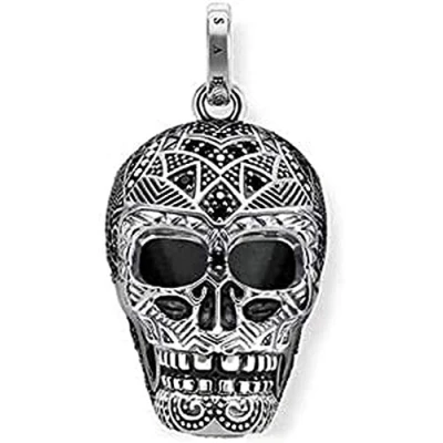 Abbildung von THOMAS SABO Unisex Anhänger Silberner Maori Totenkopf 925 Silber Zirkonia weiß PE752 643 11