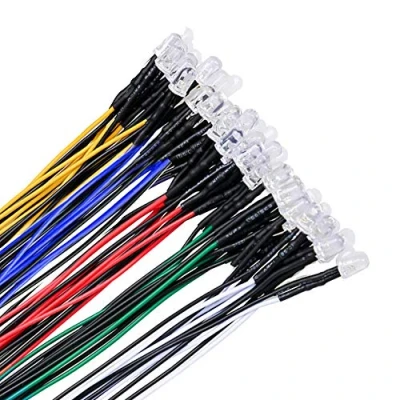 Abbildung von YIXISI 50 Stücke Vorverdrahtete LED, Dioden Licht, 12V Vorverdrahtetes 5mm LEDs, 20cm Licht (Rot/Gelb/Grün/Blau/Weiß, Jeder 10 Stücke)