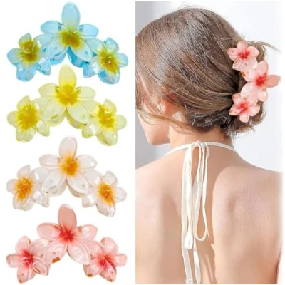 Abbildung von HXStar 4 Stück Blumen Haarspangen,Haarspangen Damen,Haarklammern für Frauen,Blumen Haarspangen Haarkrallen Haarschmuck,Dekorative Haarschmuck,Haarspiralen Clip