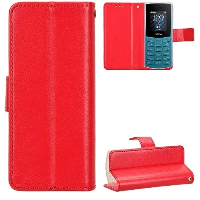 Abbildung von BAILI Lederhülle für Nokia 105 4G 2023 Hülle, Tasche Cover Etui Handyhülle 2023, Rot