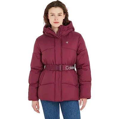Abbildung von Calvin Klein Jeans Damen Logo Belt Short Puffer J20J221896 Gepolsterte Jacken, Lila (Amaranth), L
