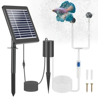 Abbildung von Weinsamkeit Sauerstoffpumpe für Teich Solar, 4W Teichbelüfter Solar mit 2200mAh Akku, Luftpumpe Sauerstoffrohr und Luftblasenstein, Aquarium Oxygenator Pool