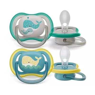 Abbildung von Philips Avent Ultra Luftschnuller mit phosphoreszierendem Knopf, +18 Monate, 2 Stück, SCF394/24,