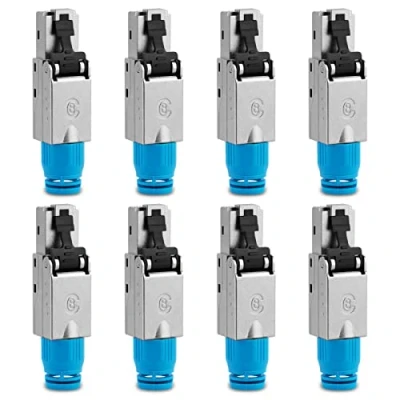 Abbildung von UC Express Netzwerkstecker CAT 8 RJ45 8X Stecker Steckverbinder werkzeuglos geschirmt mit Zugentlastung CAT8 CAT8.1 LAN Netzwerkkabel