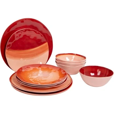 Abbildung von Bo Camp Geschirr Set Melamin Halo Camping, 100% Melamin, Essgeschirr Reise Picknick Teller