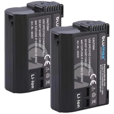Abbildung von 2X Blumax EN EL15c Akku 2400mAh kompatibel mit Nikon Z8 Z7 Z7II Z6 Z6II Z5