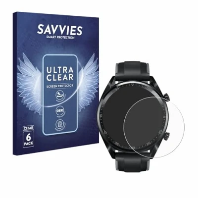 Abbildung von Savvies 6 Stück Schutzfolie für Huawei Watch GT/GT Active Displayschutz Folie Ultra Transparent