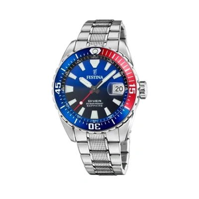 Abbildung von Festina Taucheruhr The Originals/Diver, Armbanduhr,Quarzuhr,Herrenuhr,bis 20 bar wasserdicht, Edelstahlarmband