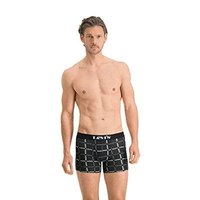 Abbildung von Levi&#039;s Mens Logo Plaid Men&#039;s Boxer Briefs, Black/White, S