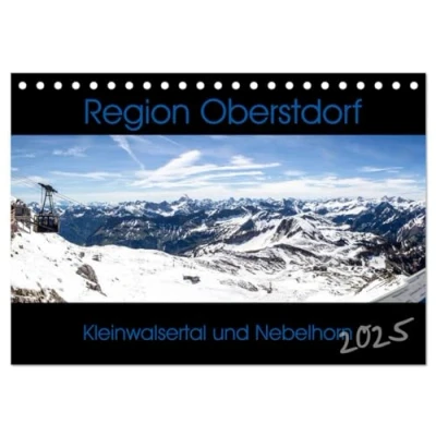 Abbildung von Region Oberstdorf Kleinwalsertal und Nebelhorn (Tischkalender 2025 DIN A5 quer), CALVENDO Monatskalender