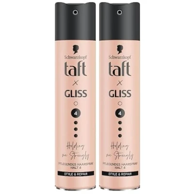 Abbildung von Taft x Gliss Holding me Strongly Haarspray Haltegrad 4 (2x 250 ml), Styling Spray gibt starken Halt für alle Haartypen, ohne Silikone mit Arganöl und Provitamin B5