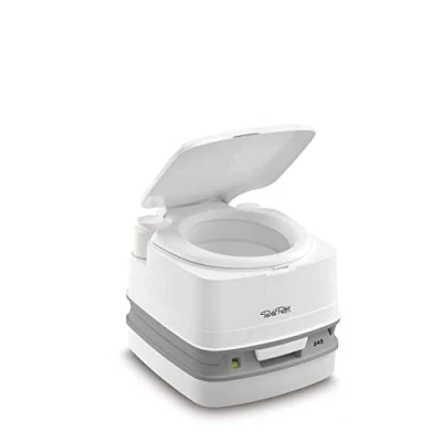 Abbildung von Thetford 92806 Porta Potti 345 Tragbare Toilette Qube, Weiß Grau, 330 x 383 427 mm