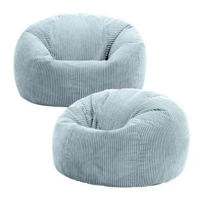 Abbildung von Icon Kingston Sitzsack Cord, Hellblau, 2er Pack, Erwachsene mit Füllung, Bean Bag, Cord Sessel, Lounge Stuhl, Schlafzimmer, Wohnzimmer, Wohnzimmer Möbel