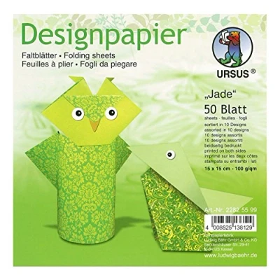 Abbildung von Ludwig Bähr Desinpapier Faltblätter &#039;Jade&#039; 100g/qm 15x15cm VE=50 Blatt